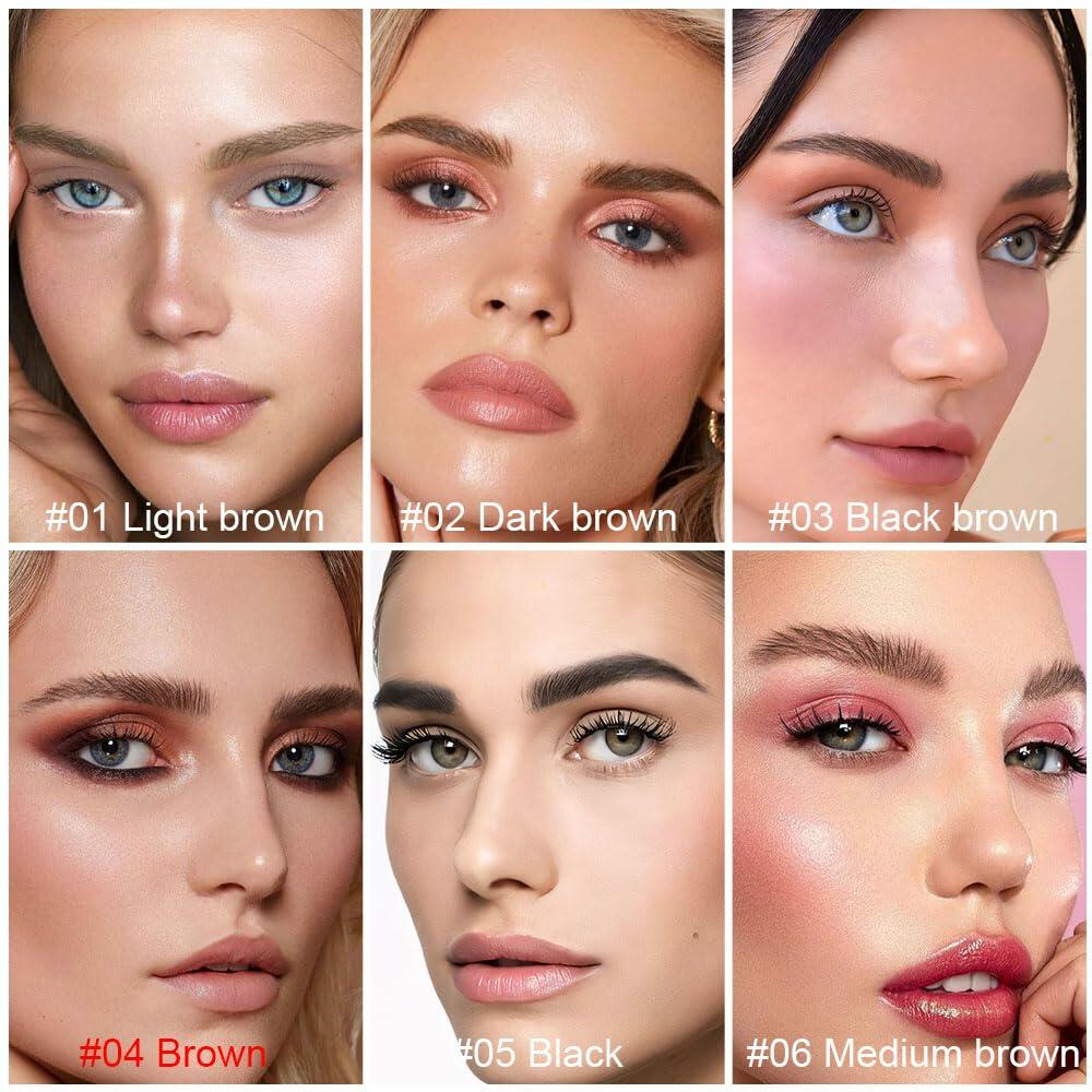 BestBy07/27 evpct Brown Dual-Ended Microblading Eyebrow Pen 1Pc Brush