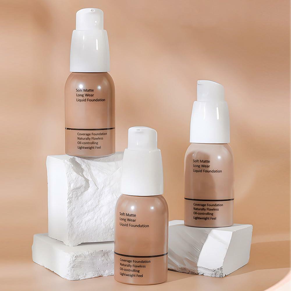 Matte Liquid Full Coverage Foundation Makeup 06 Toffee 1 Pack