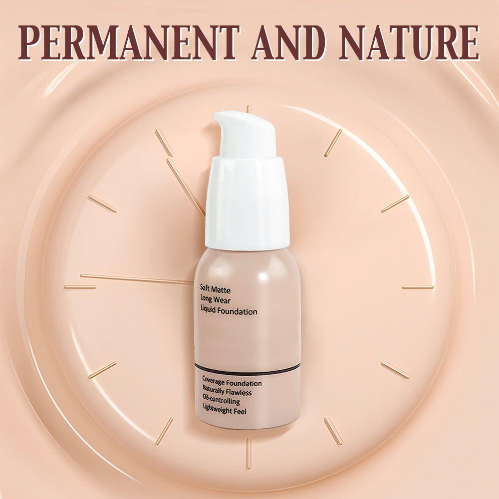 Matte Liquid Full Coverage Foundation Makeup 06 Toffee 1 Pack