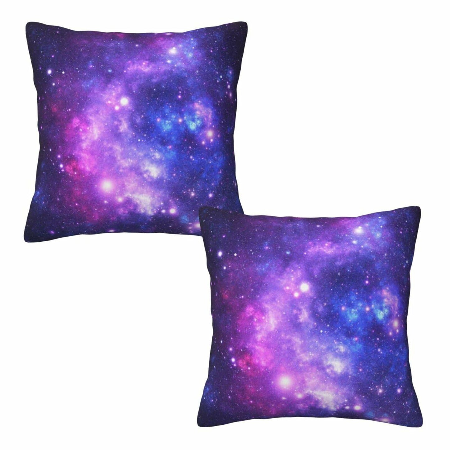 Tebjh Galaxy Star Pillow Covers 18x18 2-Pack Blue Nebula Throw Pillows
