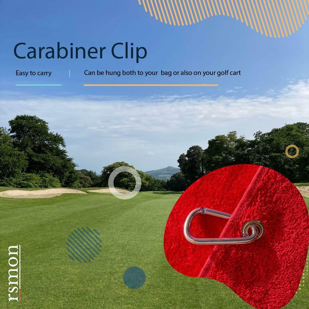 rsmon Cotton Golf Towels 20x17 Inch Red Navy Blue White Pack of 3