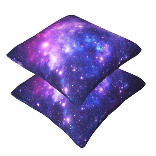 Tebjh Galaxy Star Pillow Covers 18x18 2-Pack Blue Nebula Throw Pillows