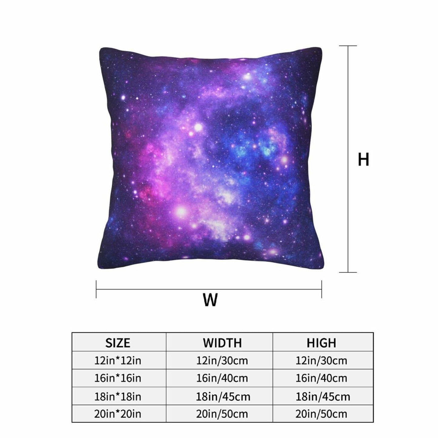 Tebjh Galaxy Star Pillow Covers 18x18 2-Pack Blue Nebula Throw Pillows