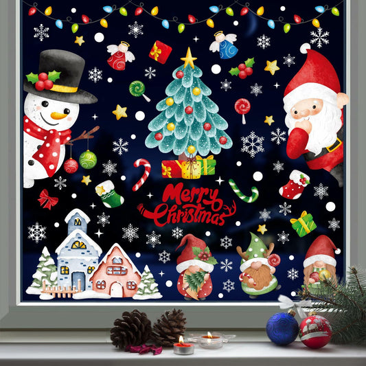 210Pcs Double-Sided Christmas Window Clings Stickers for Glass - 9 Sheets