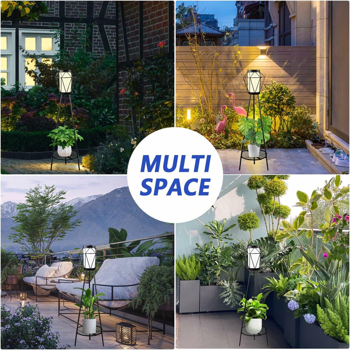 TOOTOO STAR Outdoor Metal Solar Floor Lamp Waterproof Remote Control