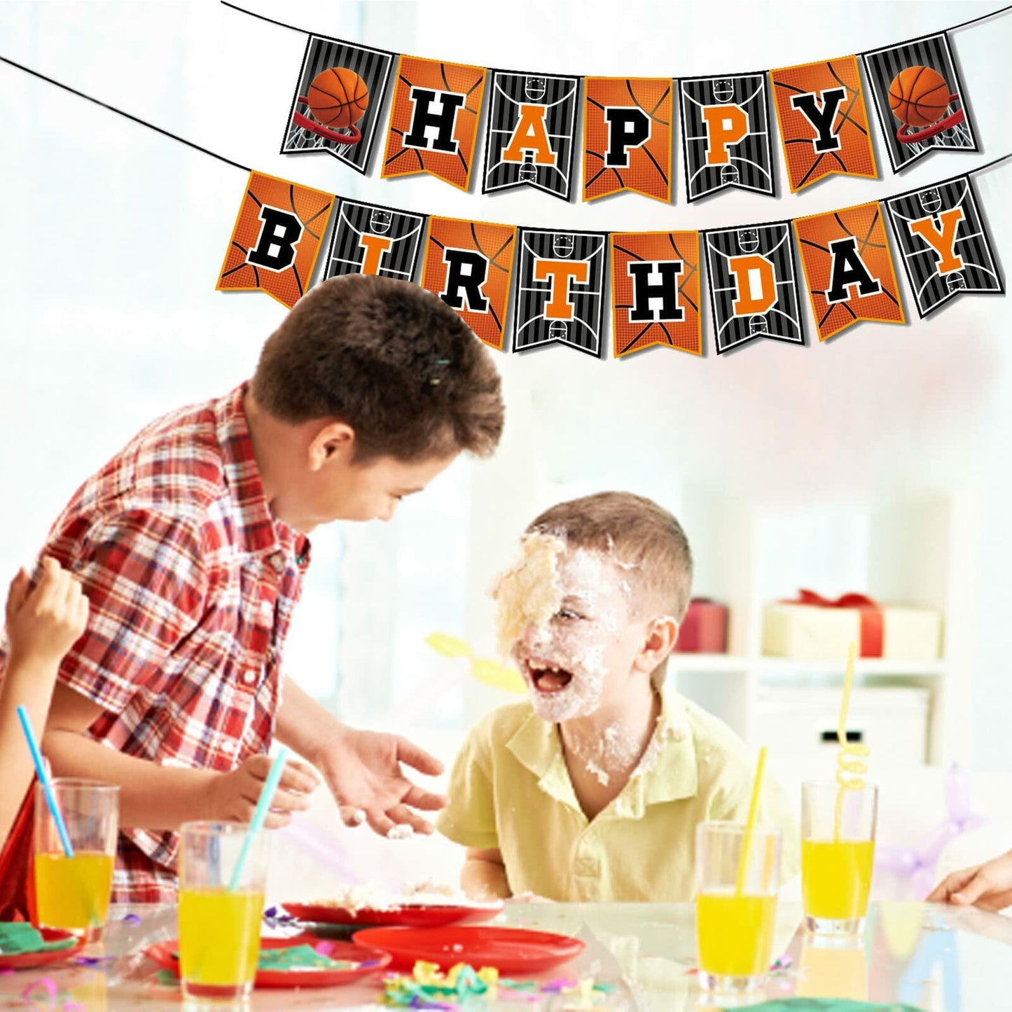 GLASNES Basketball Birthday Banner Happy Birthday Party Decoration