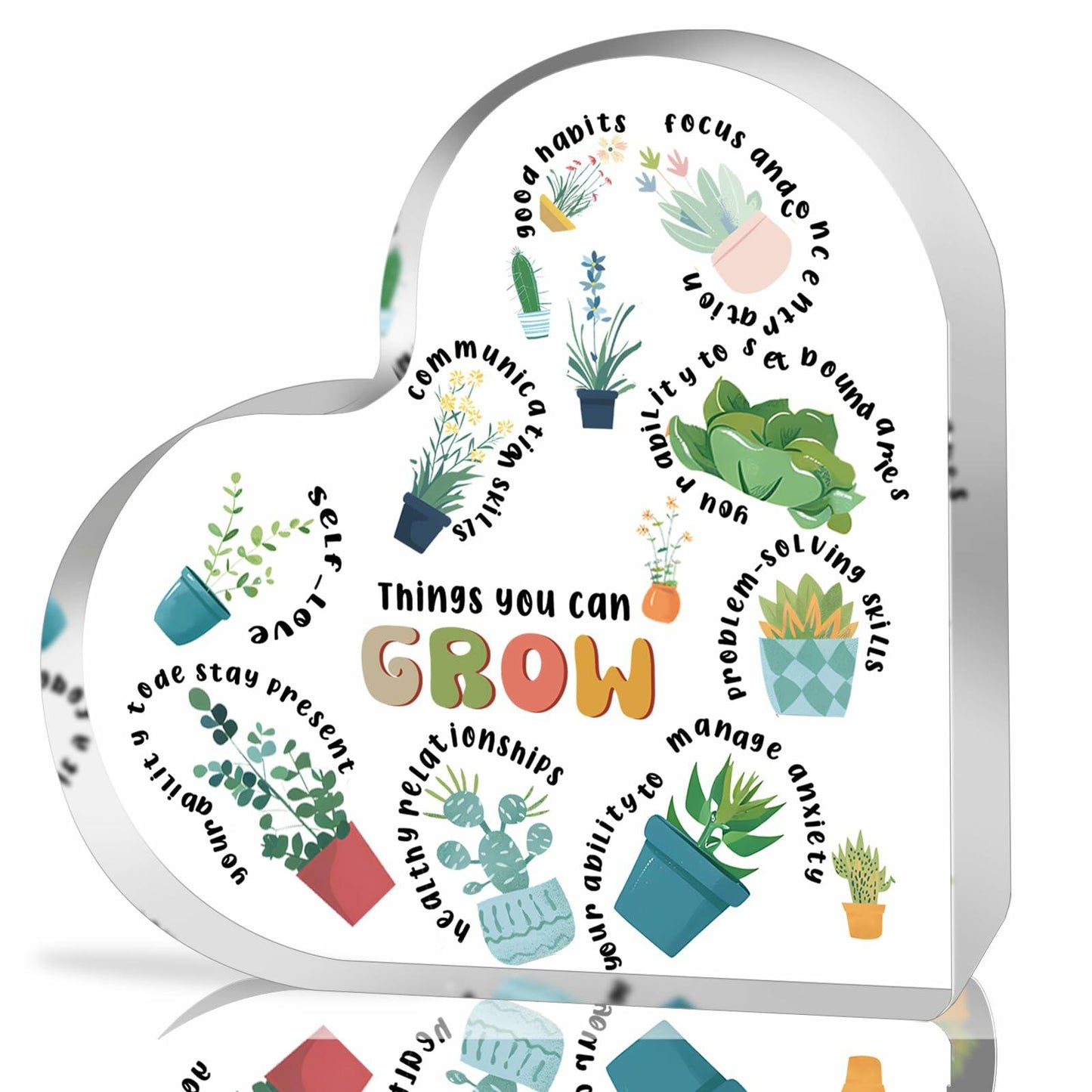 Zelaxeyi Therapist Gifts Mental Health Decor Acrylic Heart Sign