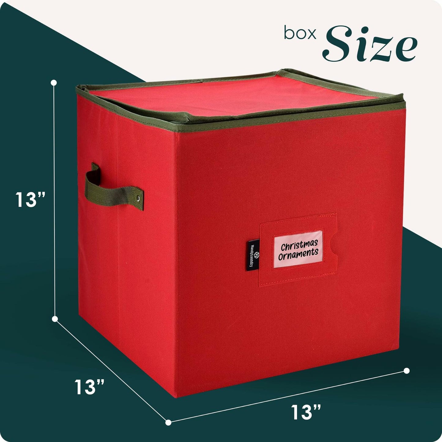 Handy Laundry Christmas Ornament Storage Box Holds 64 Ornaments Red Zippered
