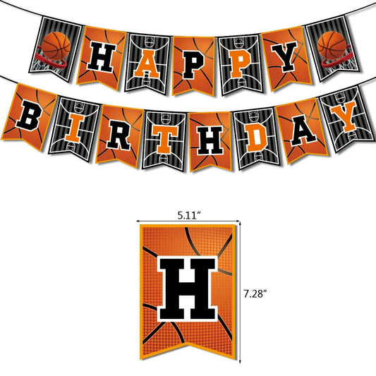 GLASNES Basketball Birthday Banner Happy Birthday Party Decoration