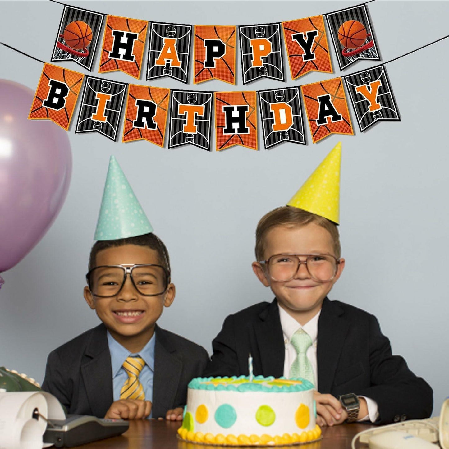 GLASNES Basketball Birthday Banner Happy Birthday Party Decoration