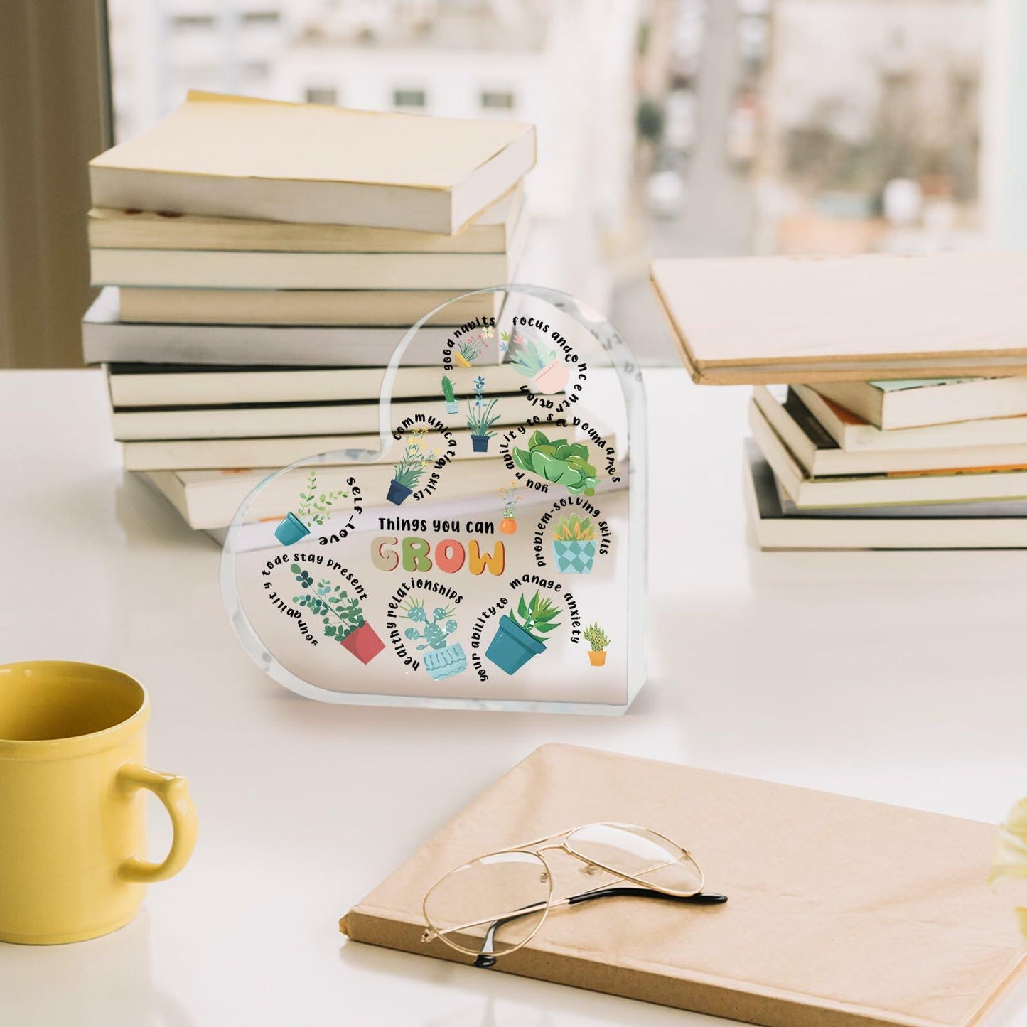 Zelaxeyi Therapist Gifts Mental Health Decor Acrylic Heart Sign