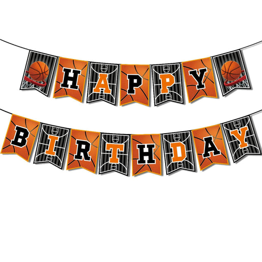 GLASNES Basketball Birthday Banner Happy Birthday Party Decoration