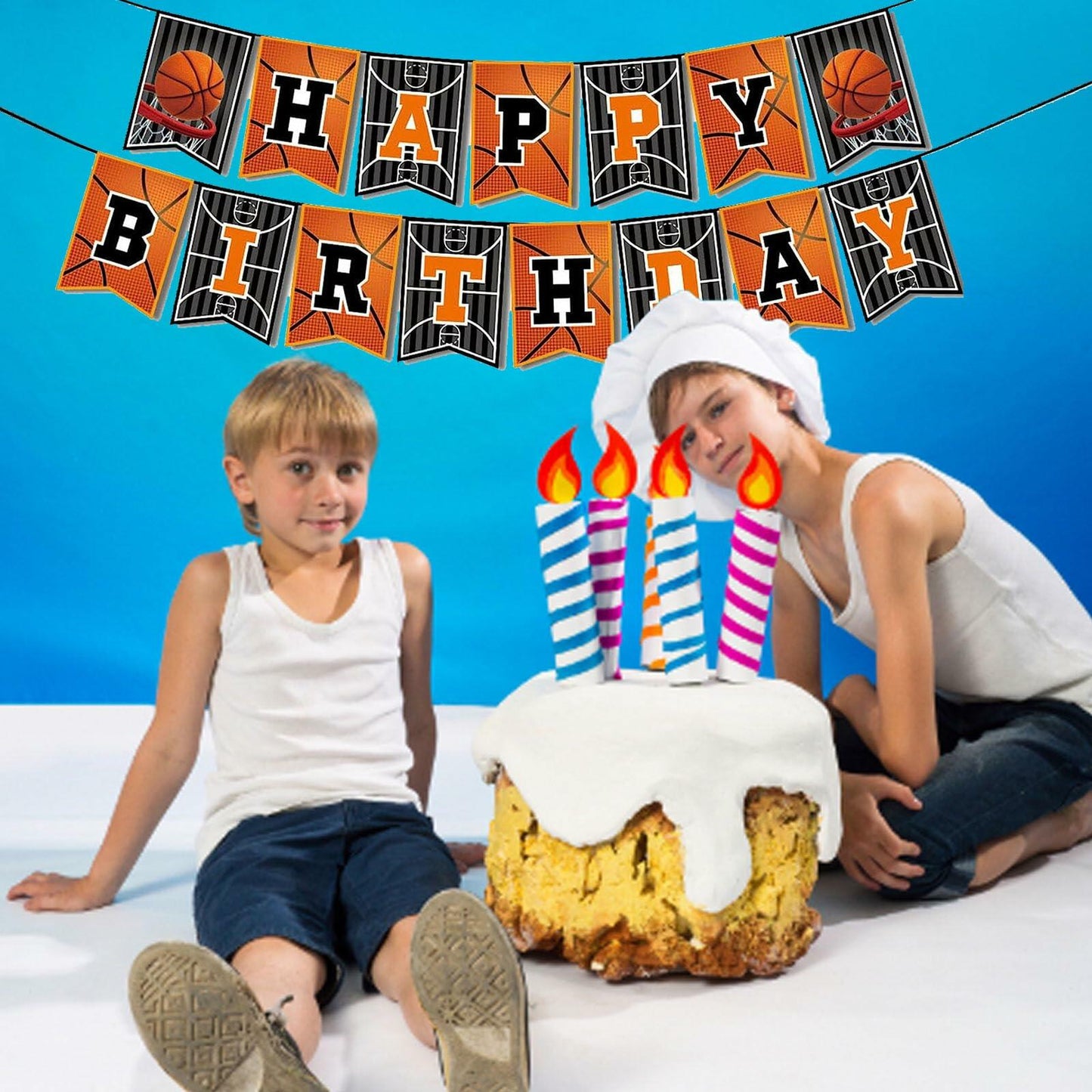 GLASNES Basketball Birthday Banner Happy Birthday Party Decoration
