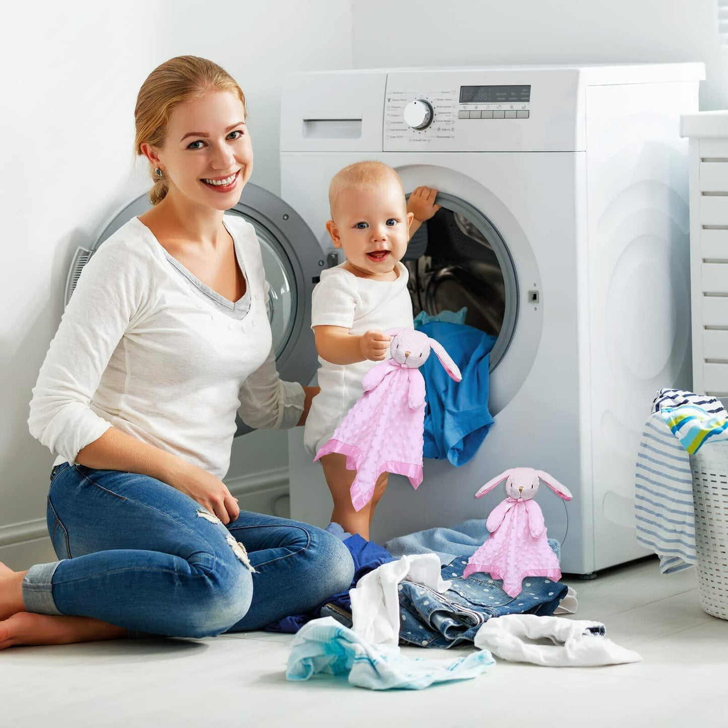 Pro Goleem Bunny Security Blanket Baby Lovey Pink 2 Pack Soft Infant Toy