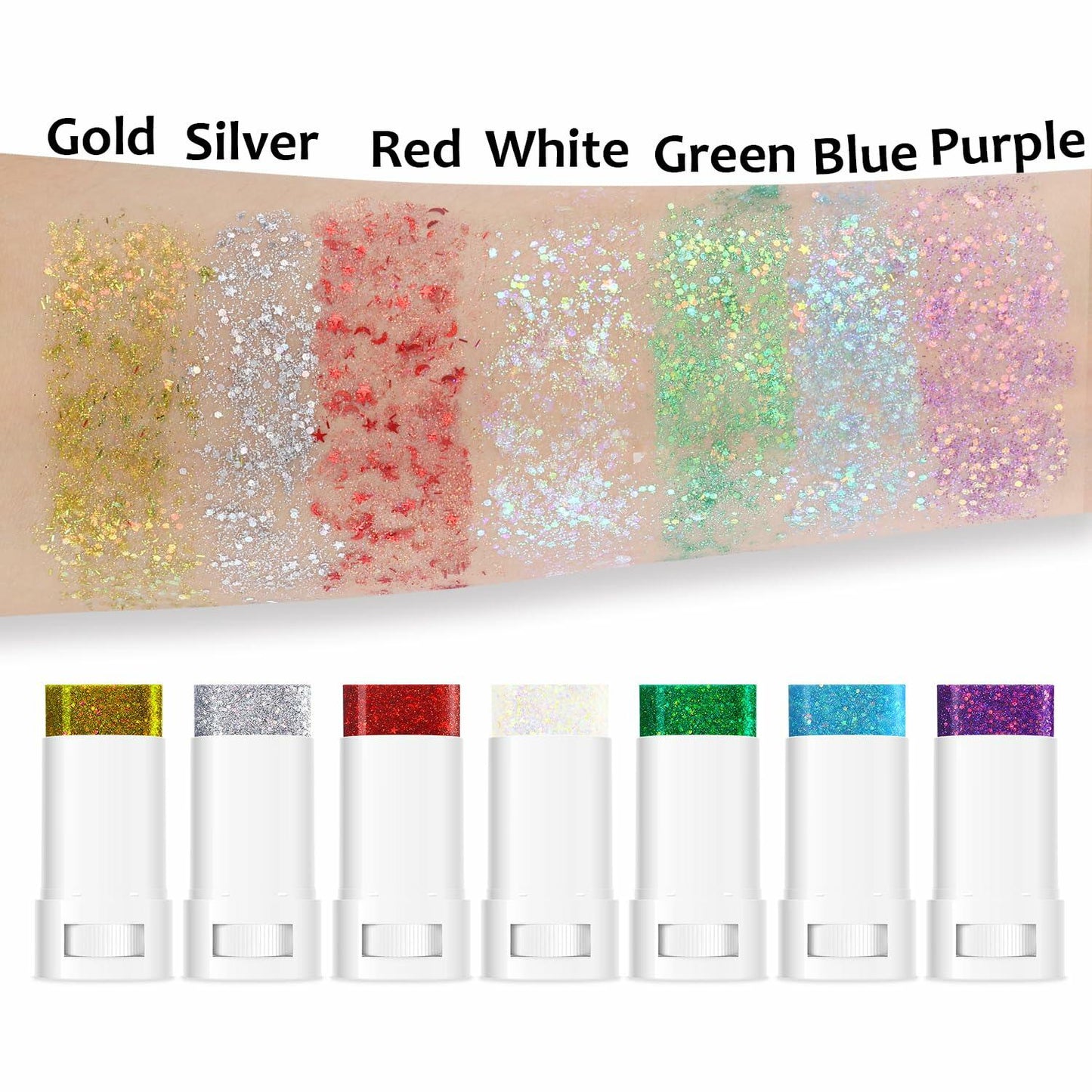 UCANBE Red Body Glitter Stick Chunky Makeup for Face Hair Lips