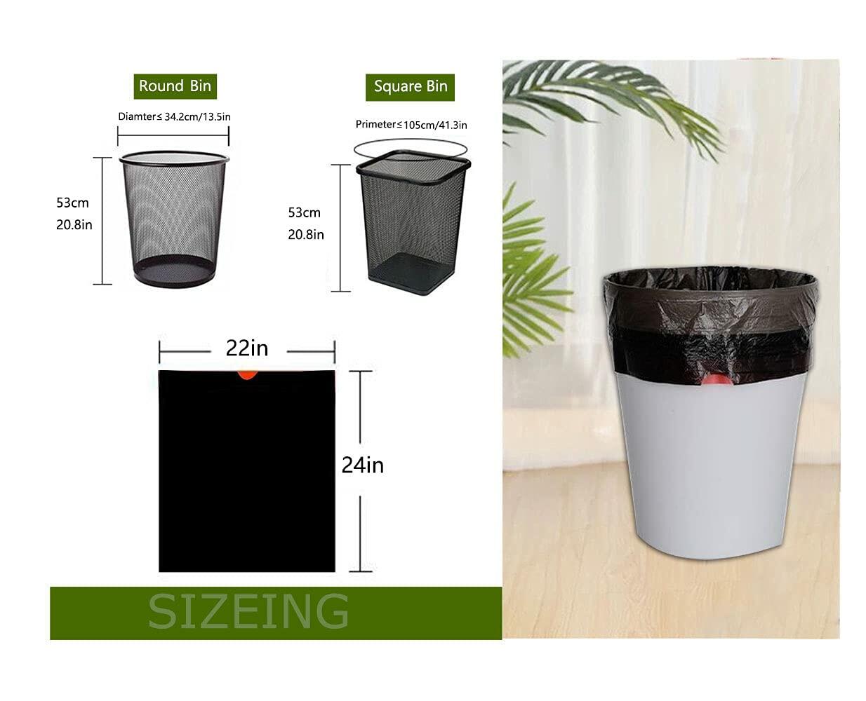 Feisco 8 Gallon Black Trash Bags 30L Drawstring 90 Count 0.9 Mil