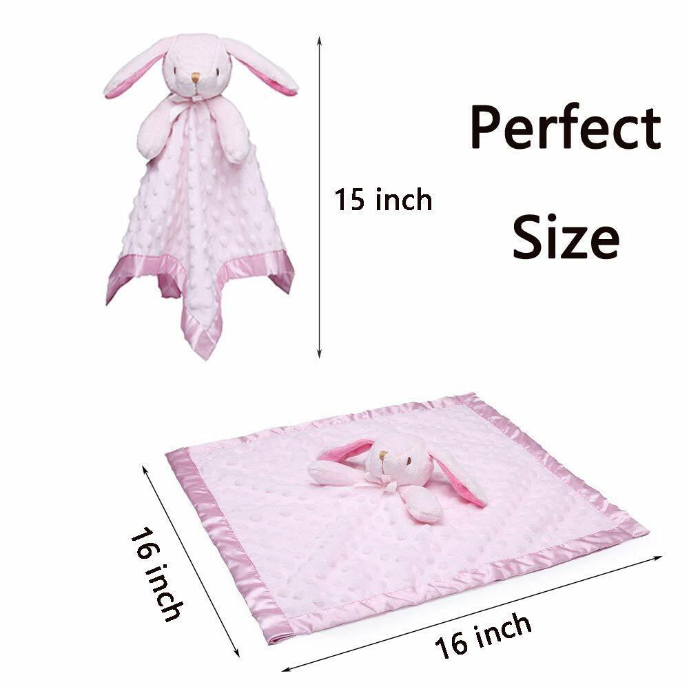 Pro Goleem Bunny Security Blanket Baby Lovey Pink 2 Pack Soft Infant Toy
