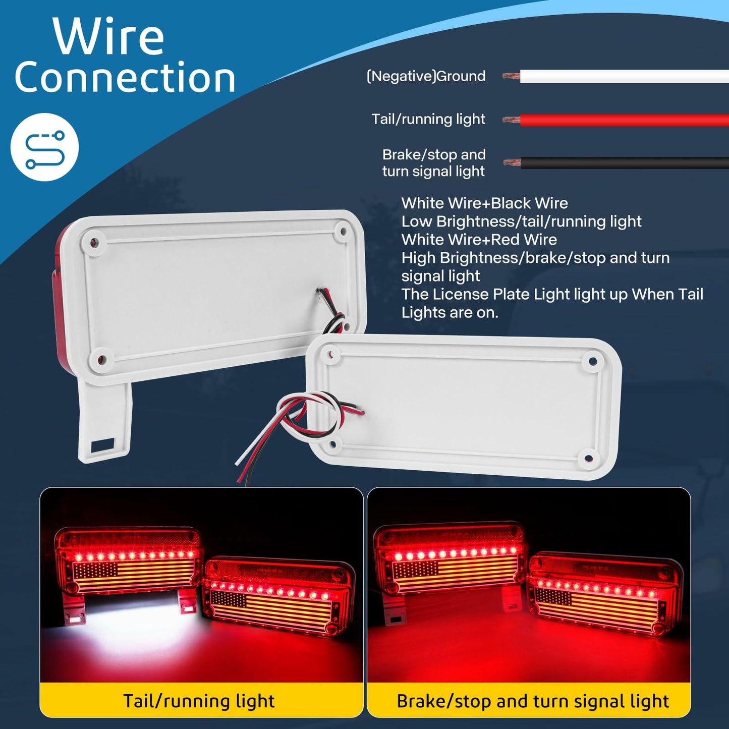 EXERAUO 77 LED RV Tail Lights Brake Stop Turn Waterproof Red HDD-020