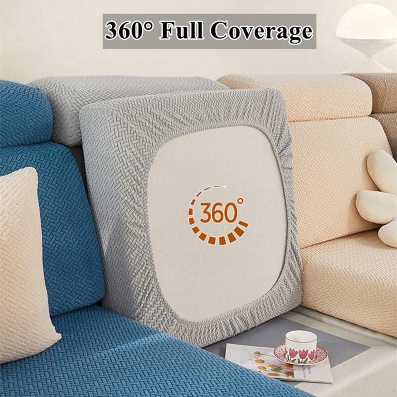 Jejiakell Universal Wear-Resistant Sofa Cover 360° Elastic Anti-Slip Grey
