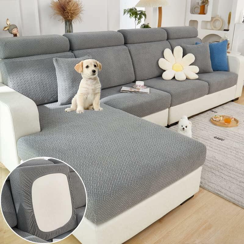 Jejiakell Universal Wear-Resistant Sofa Cover 360° Elastic Anti-Slip Grey