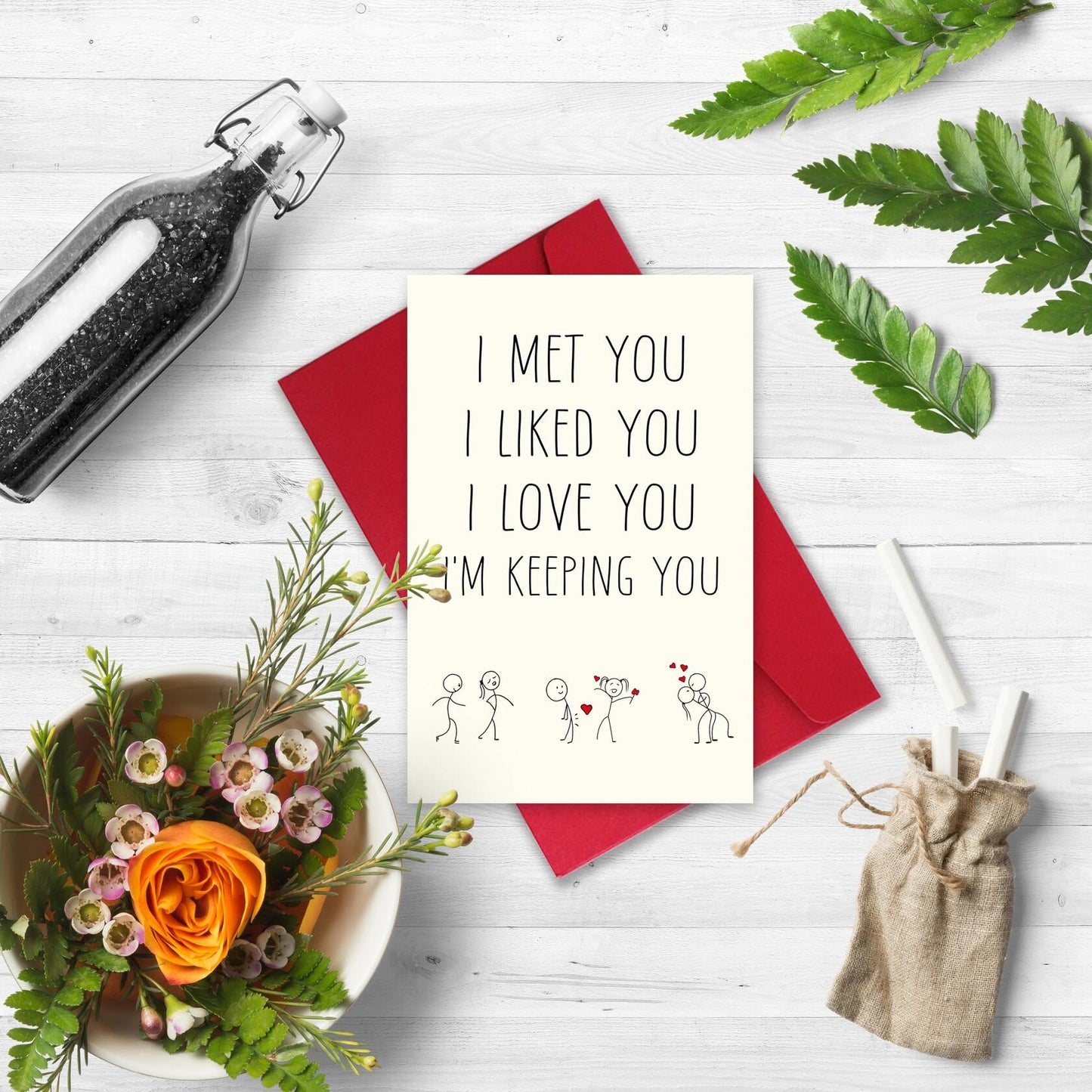 Funny Anniversary Card Romantic Birthday Valentines Day Card for Couples