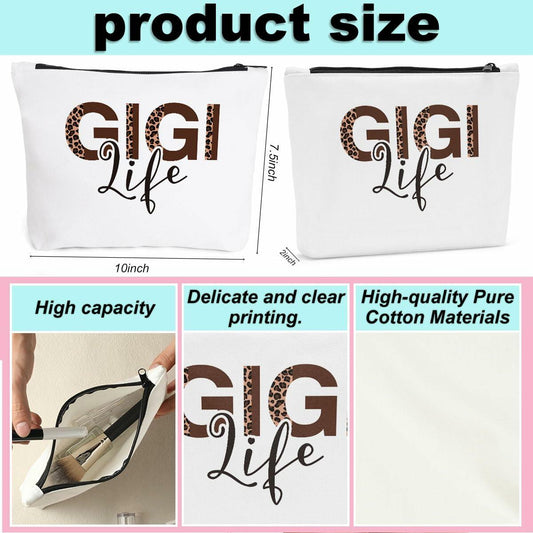 YUANHAO Gigi Gifts Makeup Bag Cosmetic Bag Gift Ideas for Gigi
