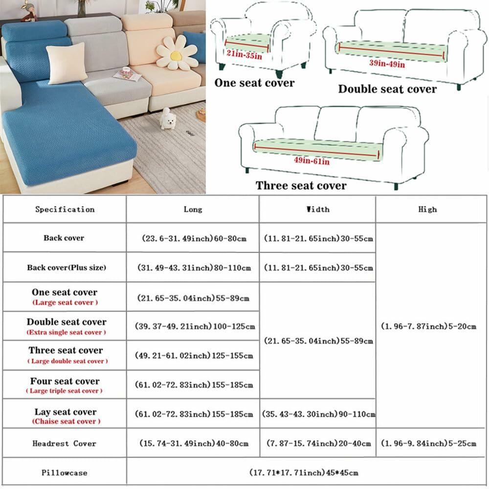 Jejiakell Universal Wear-Resistant Sofa Cover 360° Elastic Anti-Slip Grey