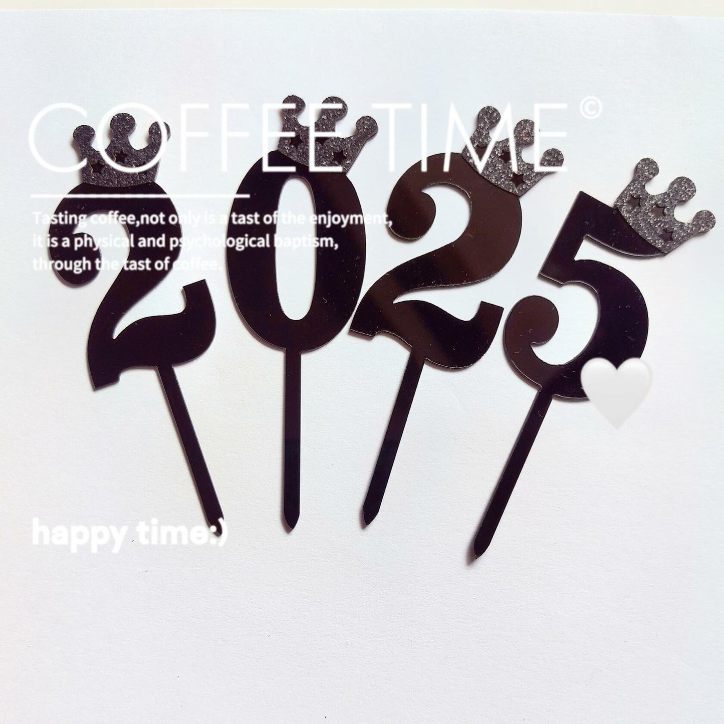 Large Number 6 Cake Topper Black Crown Birthday Anniversary Party Decor