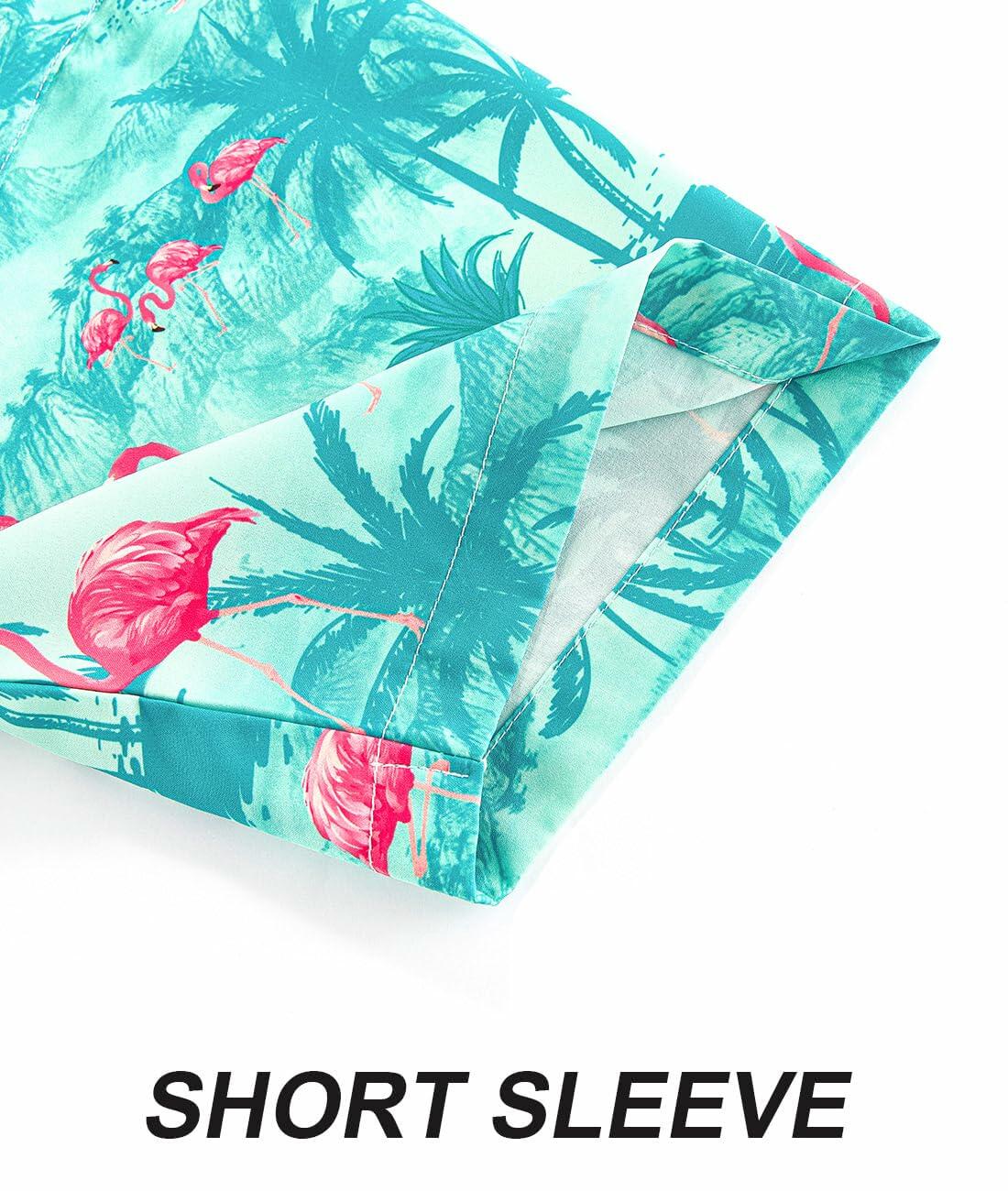 APTRO Hawaiian Shirt Men Tropical Short Sleeve Button Down Shirt Size 2X