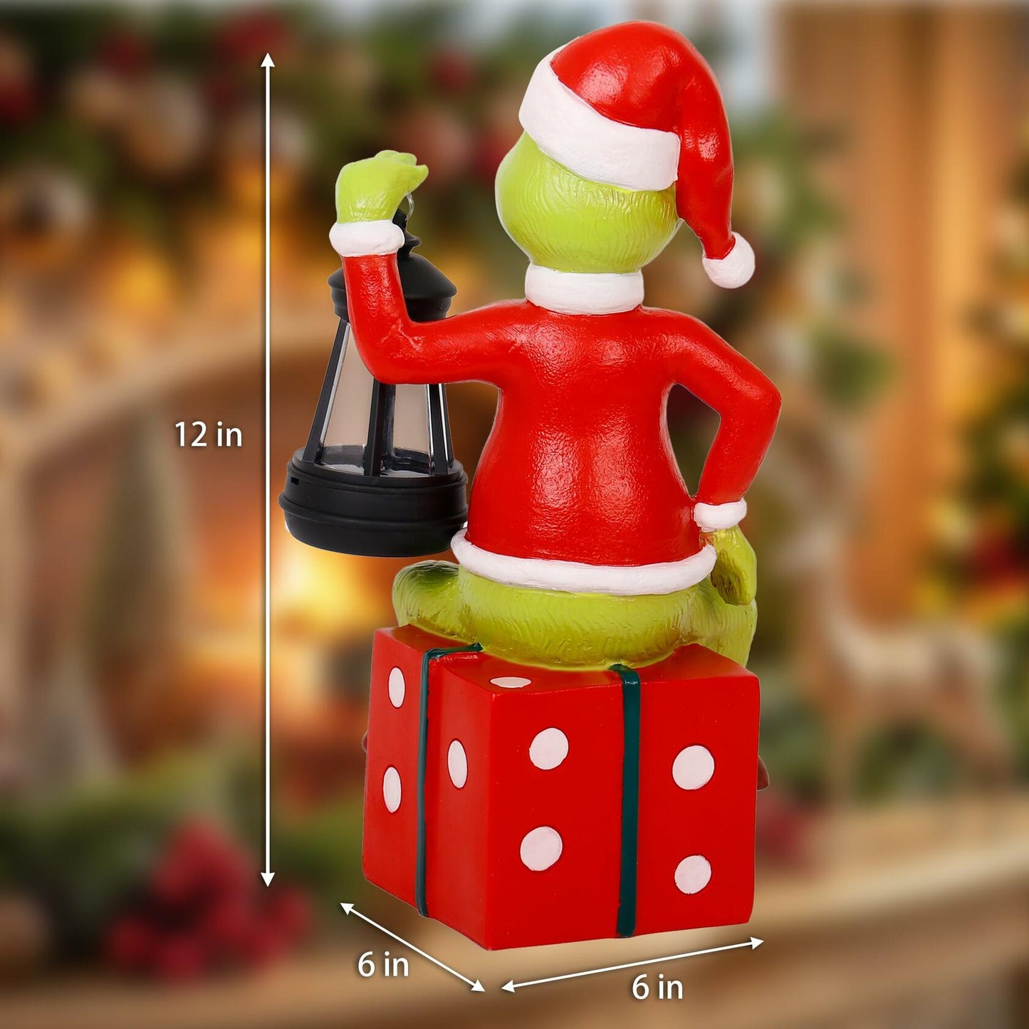 Solar Light Garden Statue Resin Outdoor Christmas Decoration Style 1