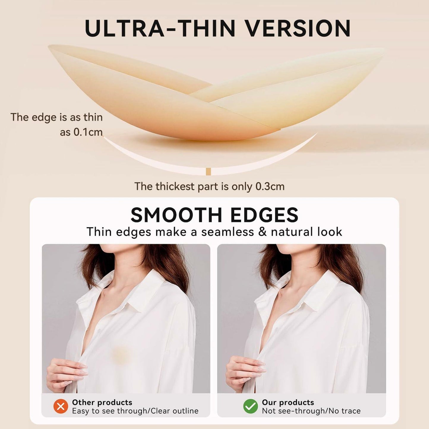 Victoriatourist Silicone Nipple Covers 2 Pairs Seamless Reusable Washable