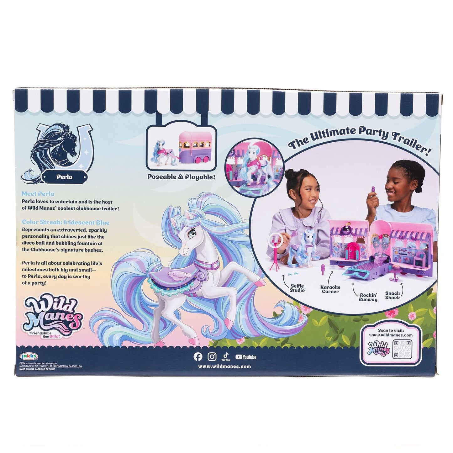 Wild Manes Perla's Clubhouse Trailer Playset Horse Toy 25+ Features