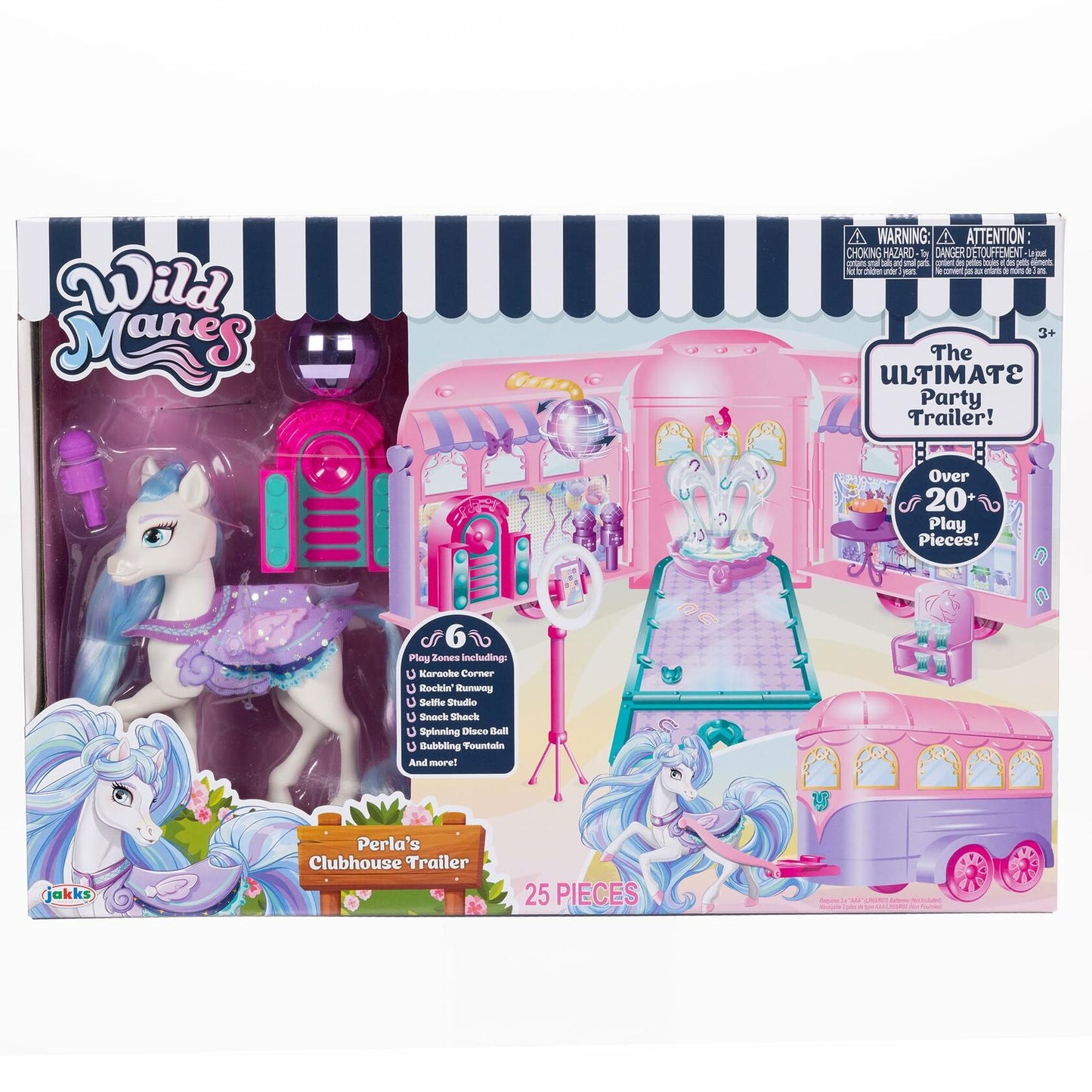 Wild Manes Perla's Clubhouse Trailer Playset Horse Toy 25+ Features