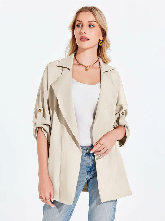 Onedreamer Women's Military Jacket Lightweight Oversized Utility Coat Size M