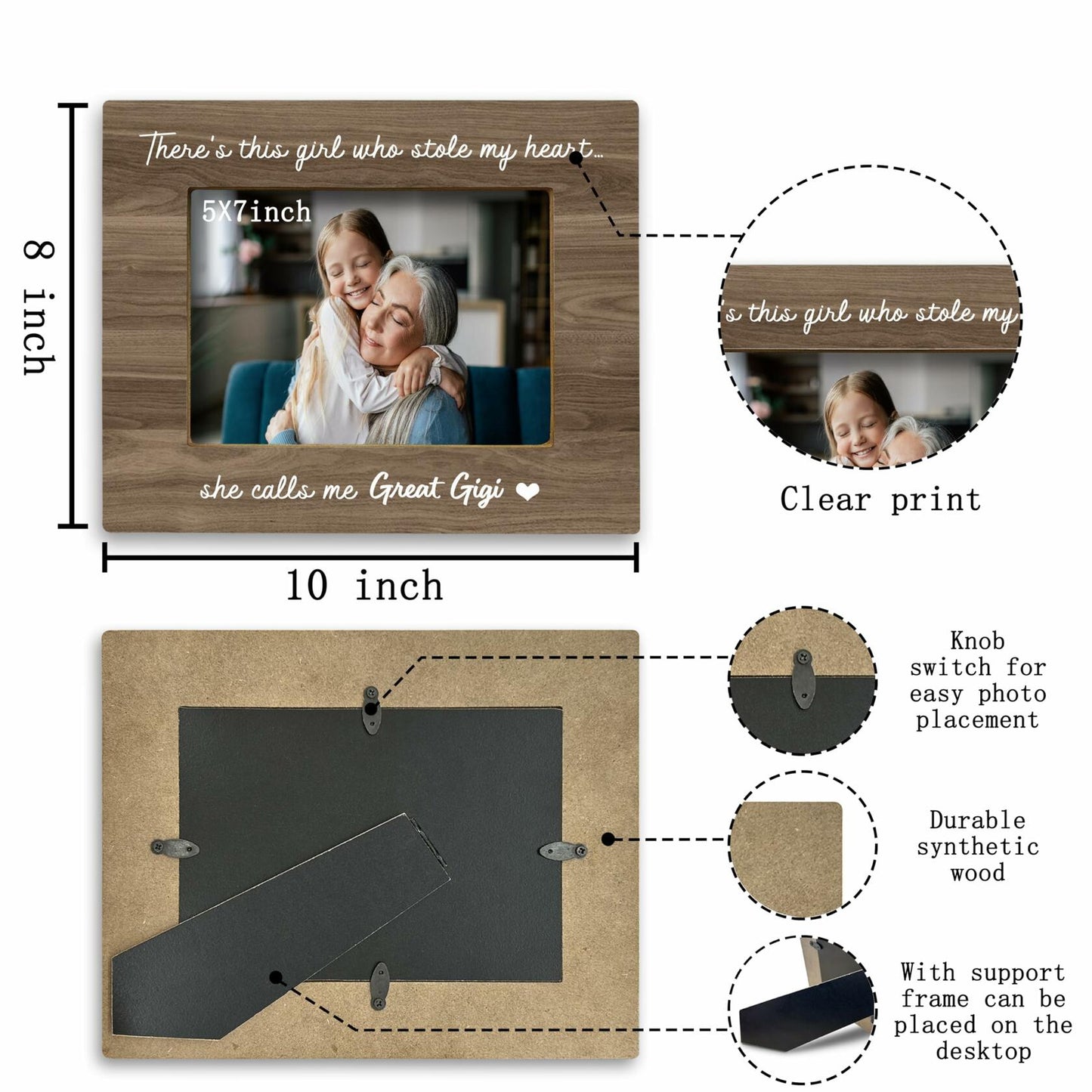 FONDCANYON Great Gigi Picture Frame 5x7 Inch Photo Frame