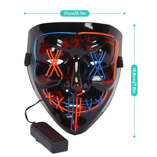 GIMMYFIVE 4 Pack LED Scary Halloween Masks Light Up Purge Costume