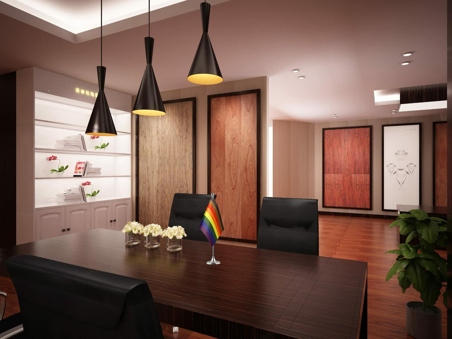 Philadelphia Rainbow Pride Table Flag with Stand Small Mini 4x6 Inches