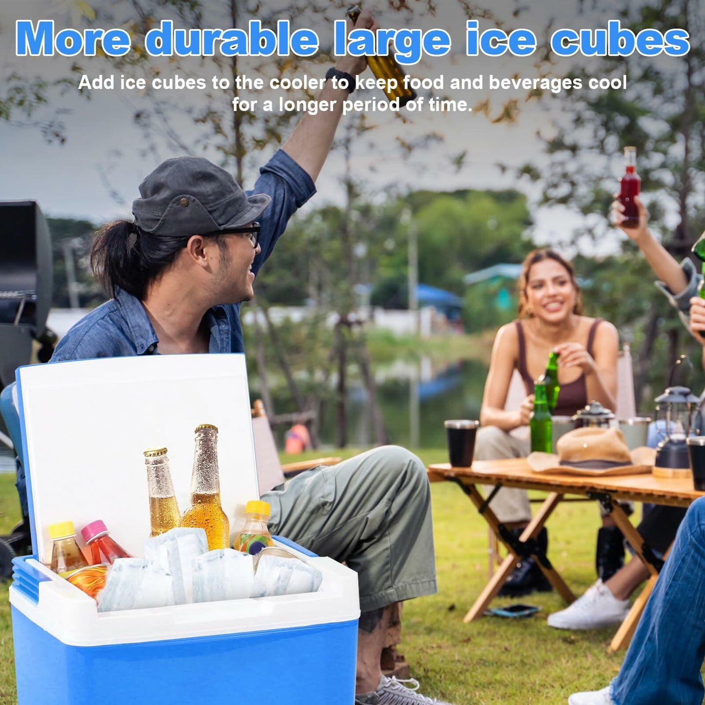 POUYRBA 2pcs Extra Large 6LB Blue Silicone Ice Block Mold for Ice Bath