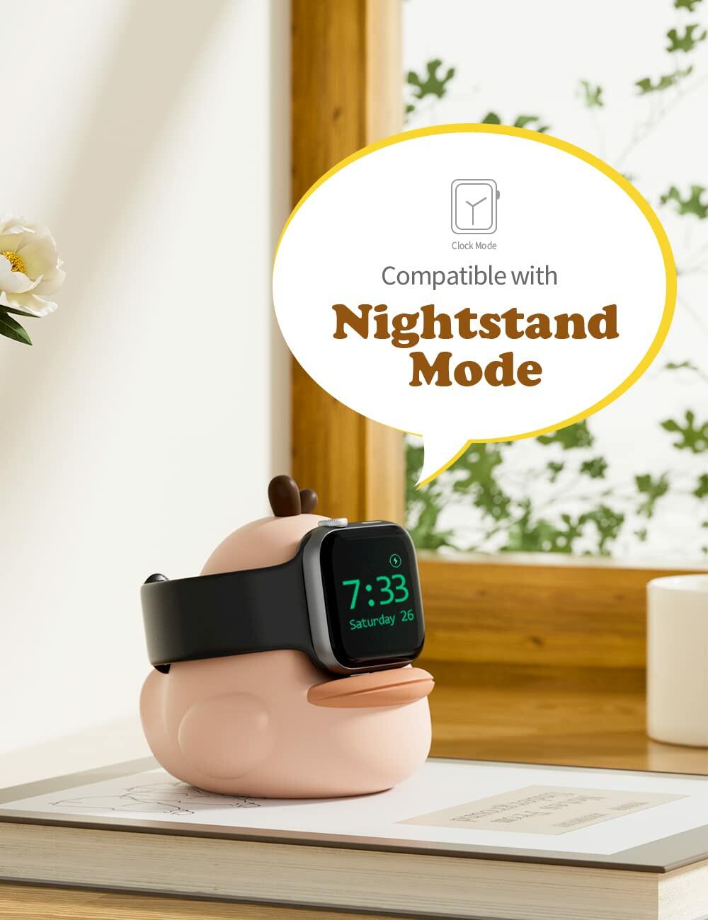 ELETIUO Apple Watch Charger Stand Compatible Series 49-38mm Pink Dock