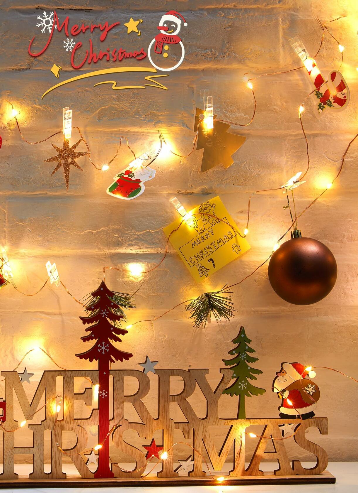 Fairy Lights with Clips 33ft 100LED Battery Operated String Lights Timer