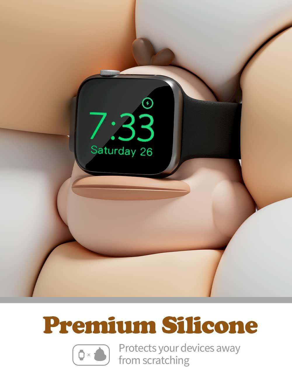 ELETIUO Apple Watch Charger Stand Compatible Series 49-38mm Pink Dock