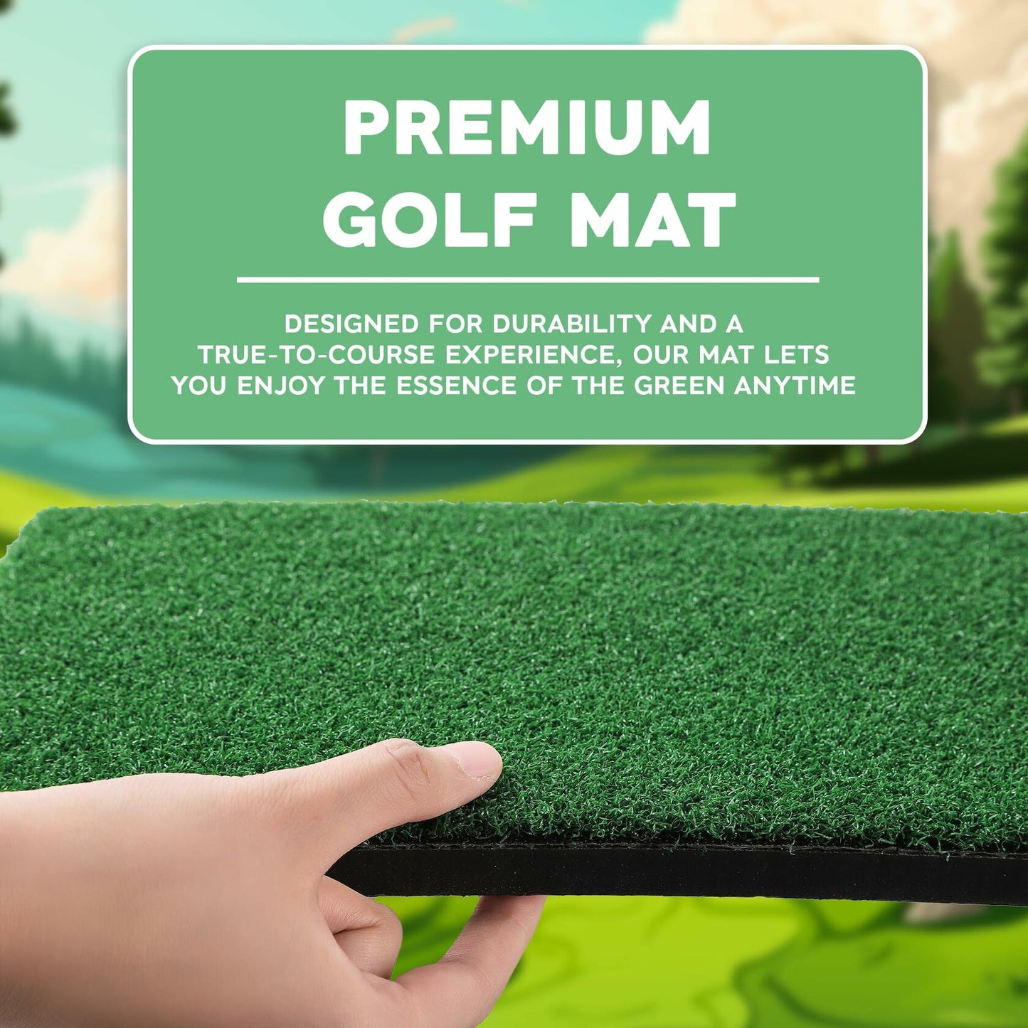 Ecozen Golf Chipping Game Set with Turf Mat Club Balls Carry Bag