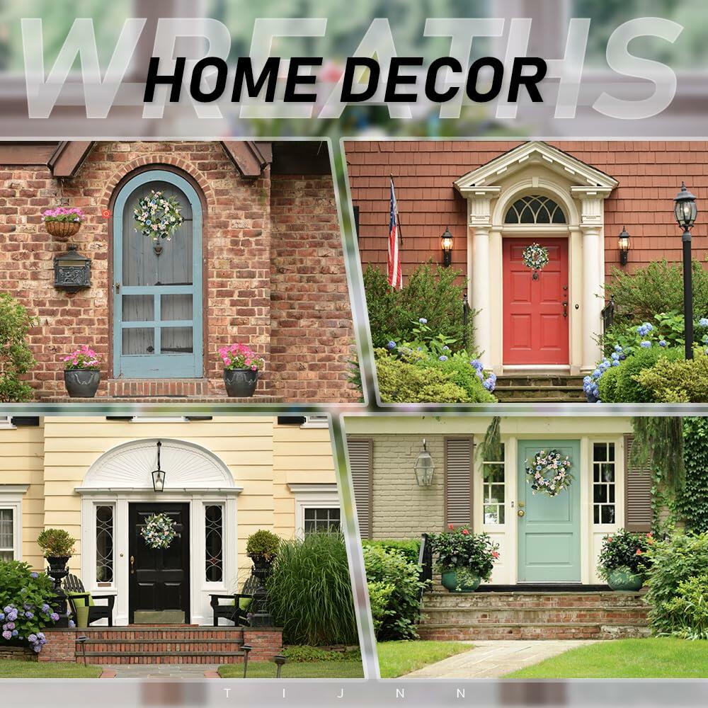 20" Eucalyptus Front Door Wreath Green All Seasons Porch Window Decor