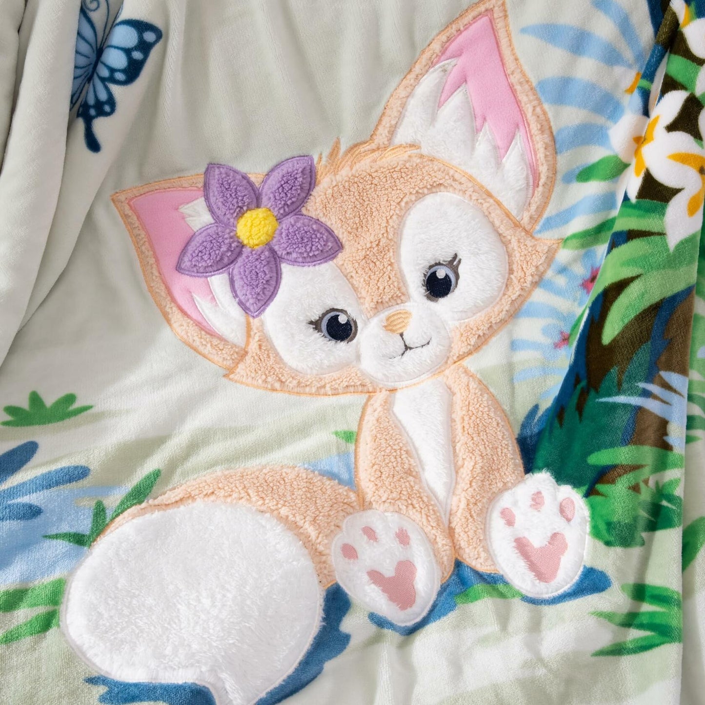 COSUSKET Kids LinaBell 3D Embroidery Sherpa Throw Blanket 50x60in