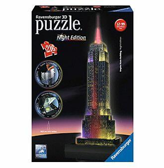 Ravensburger Empire State Building Night Edition 3D Jigsaw Puzzle 216pc