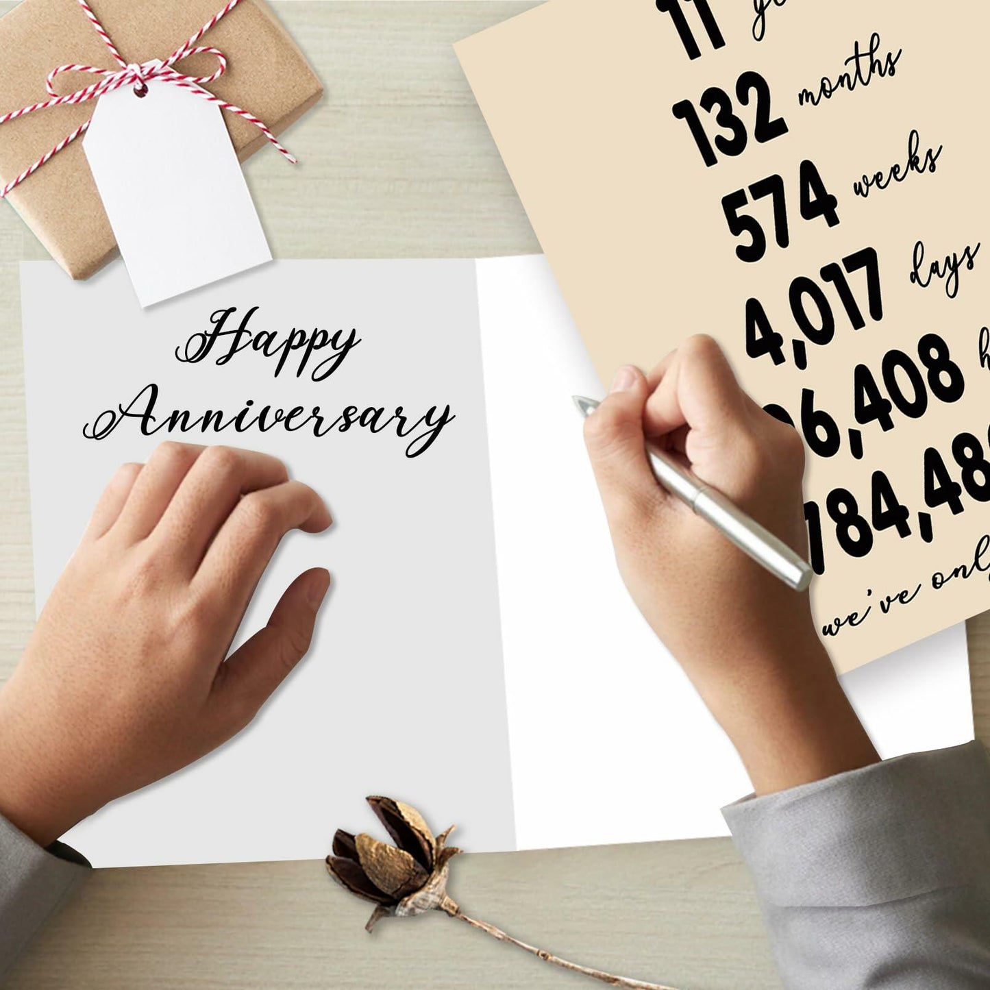YiKaLus 11th Anniversary Steel Gift Card Romantic Wedding Gift for Him Her
