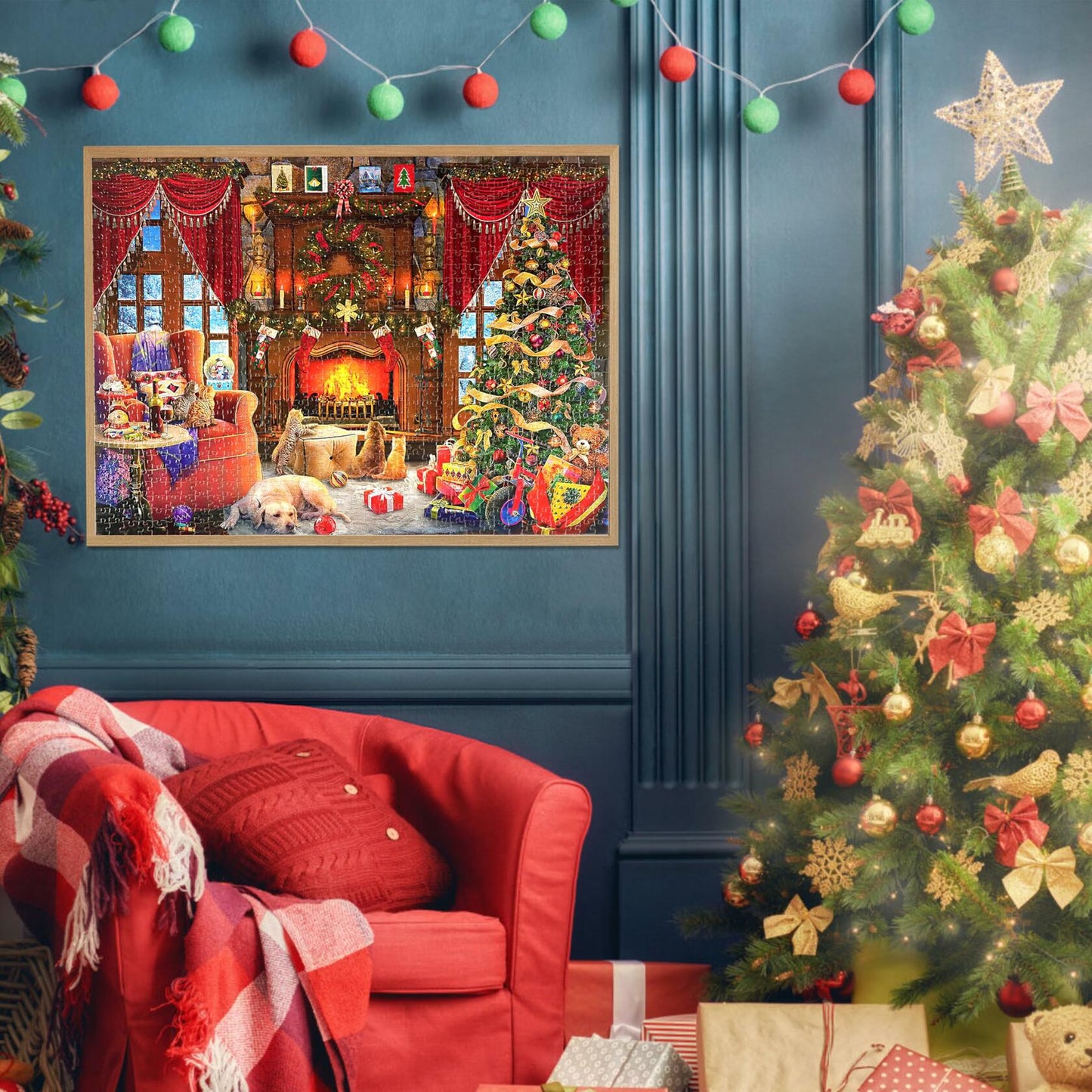 Christmas Puzzle Advent Calendar 2025 Fireplace 1008 Pieces 24 Parts