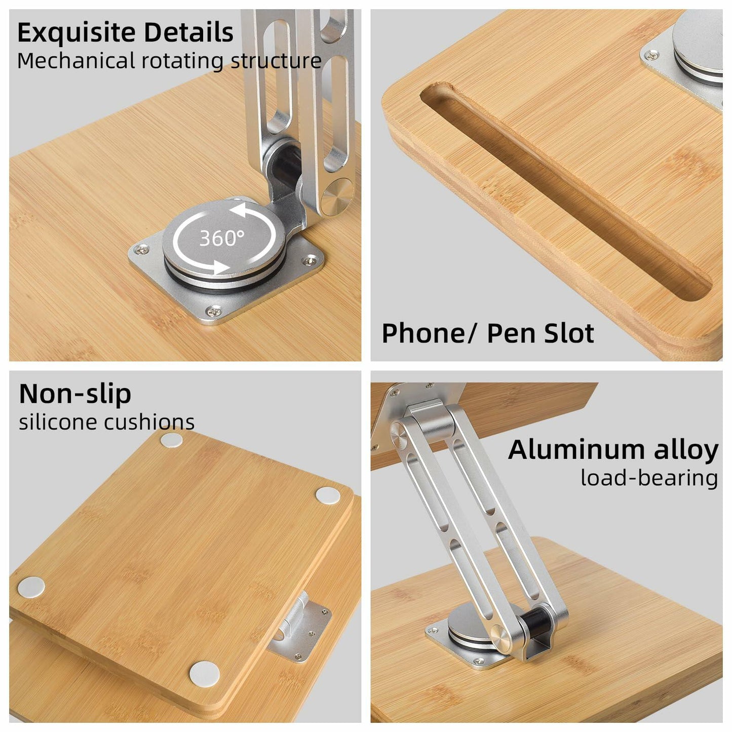 Crocqett Large Foldable Book Stand 13.38x9.4in Clear with Phone Slot