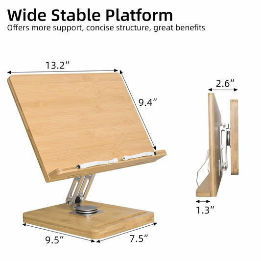 Crocqett Large Foldable Book Stand 13.38x9.4in Clear with Phone Slot