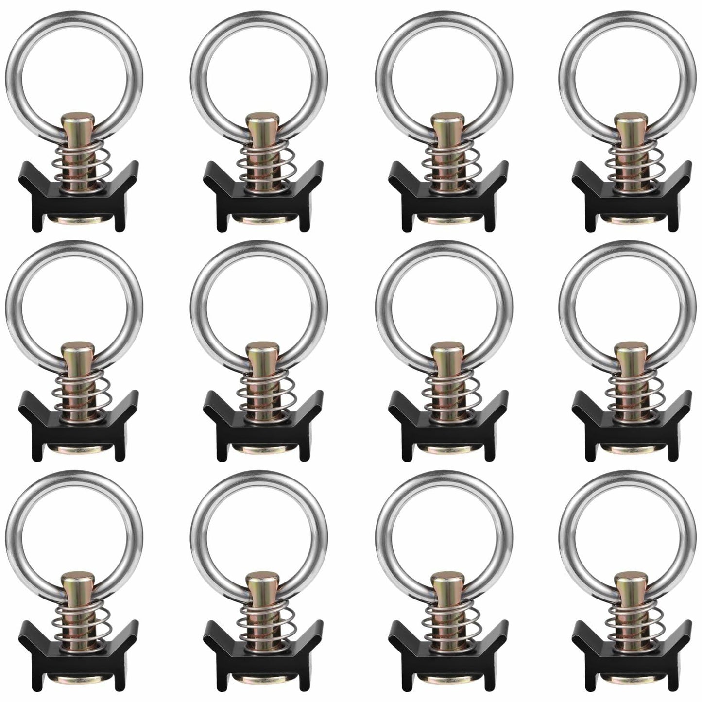 12 PCS Black L Track Single Stud Fittings with Round Ring for Barn Door